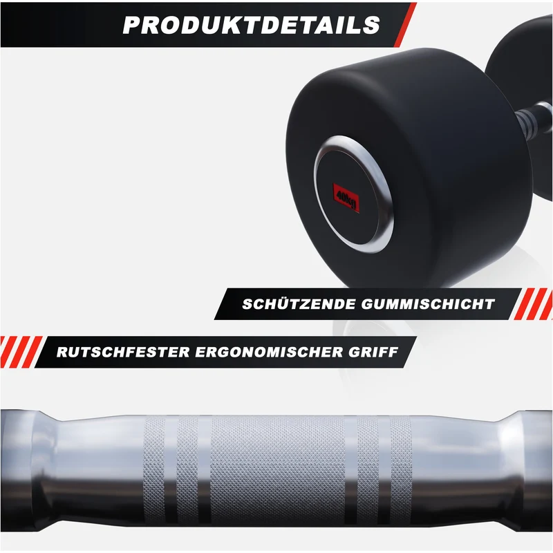 Kurzhantel Gummi PRO 2,5 - 50 kg