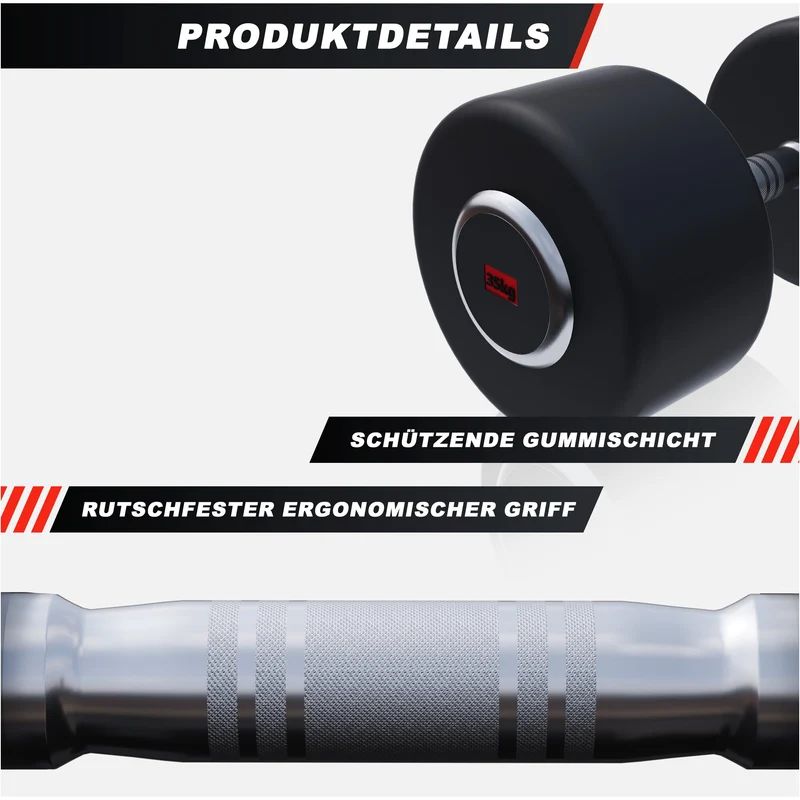 Kurzhantel Gummi PRO 2,5 - 50 kg