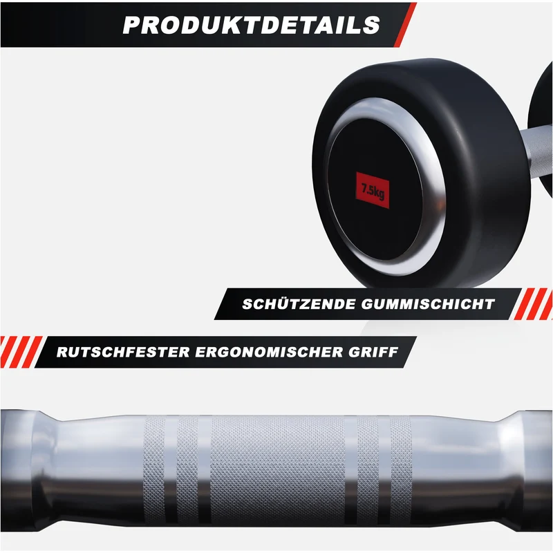 Kurzhantel Gummi PRO 2,5 - 50 kg