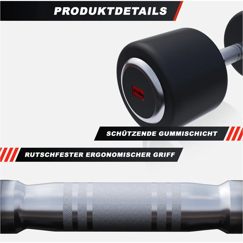 Kurzhantel Gummi PRO 2,5 - 50 kg
