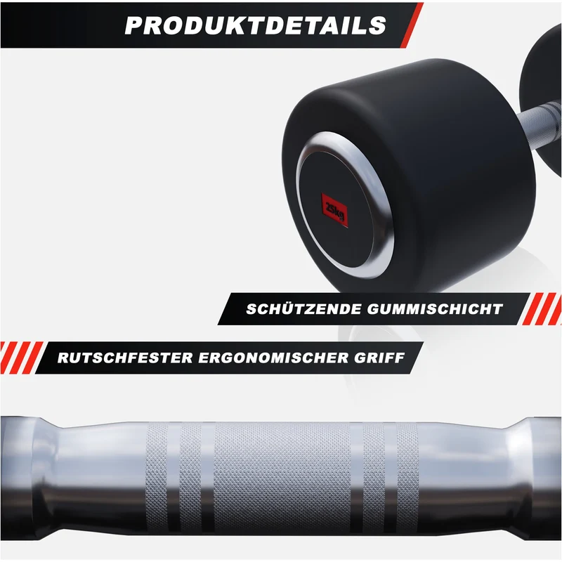 Kurzhantel Gummi PRO 2,5 - 50 kg