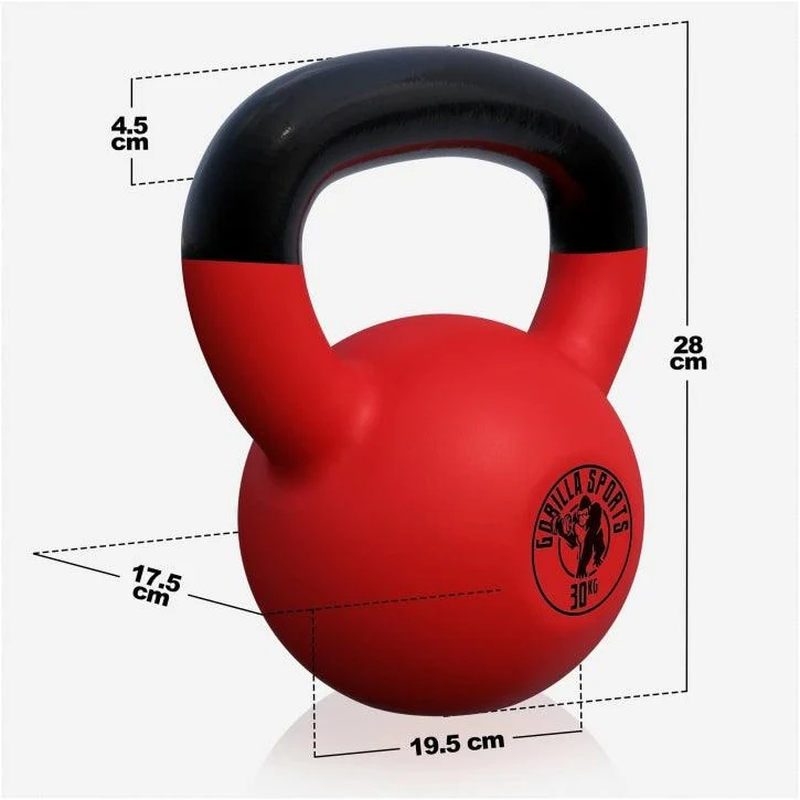 Kettlebell Gusseisen Neopren rot 2 - 32 kg