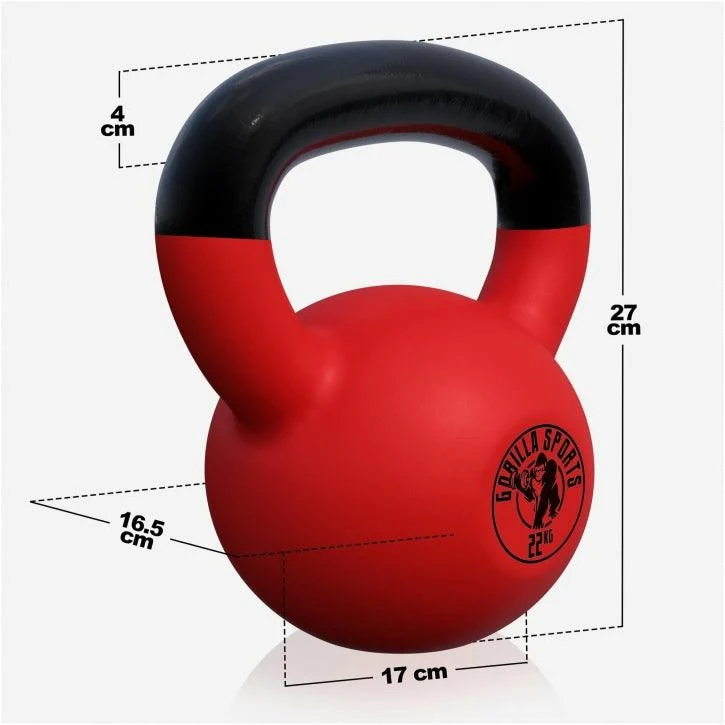 Kettlebell Gusseisen Neopren rot 2 - 32 kg