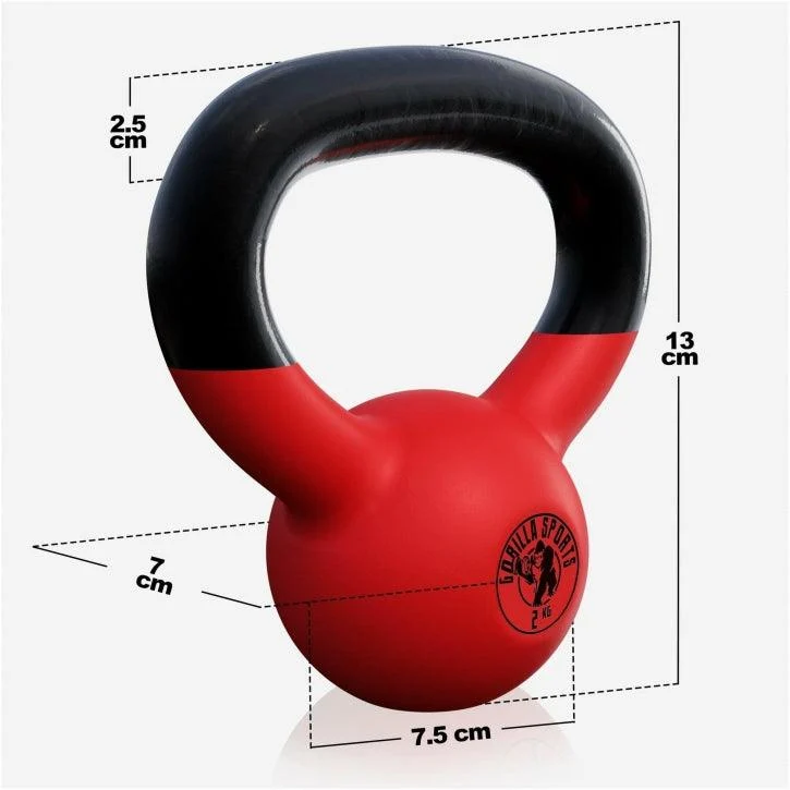 Kettlebell Gusseisen Neopren rot 2 - 32 kg
