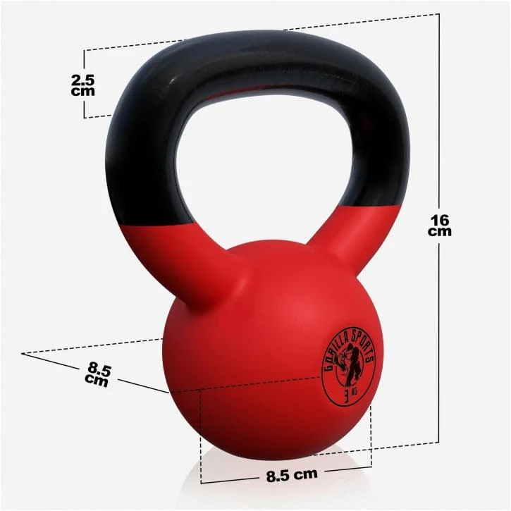 Kettlebell Gusseisen Neopren rot 2 - 32 kg