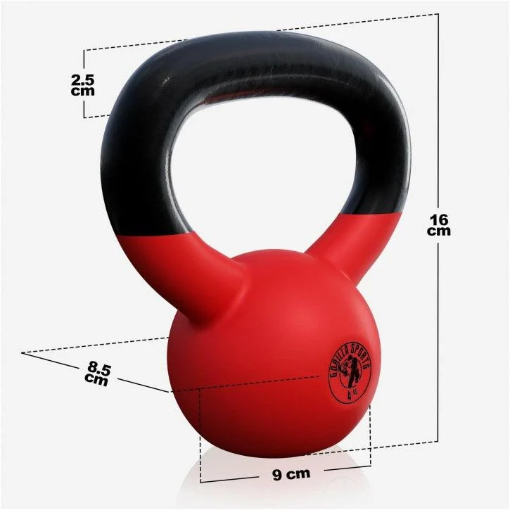 Kettlebell Gusseisen Neopren rot 2 - 32 kg