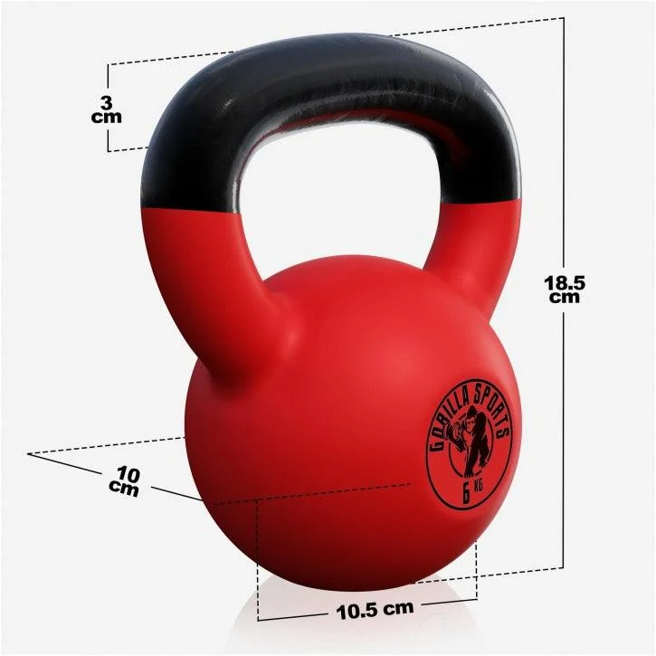 Kettlebell Gusseisen Neopren rot 2 - 32 kg