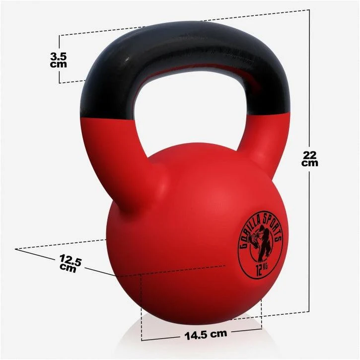 Kettlebell Gusseisen Neopren rot 2 - 32 kg