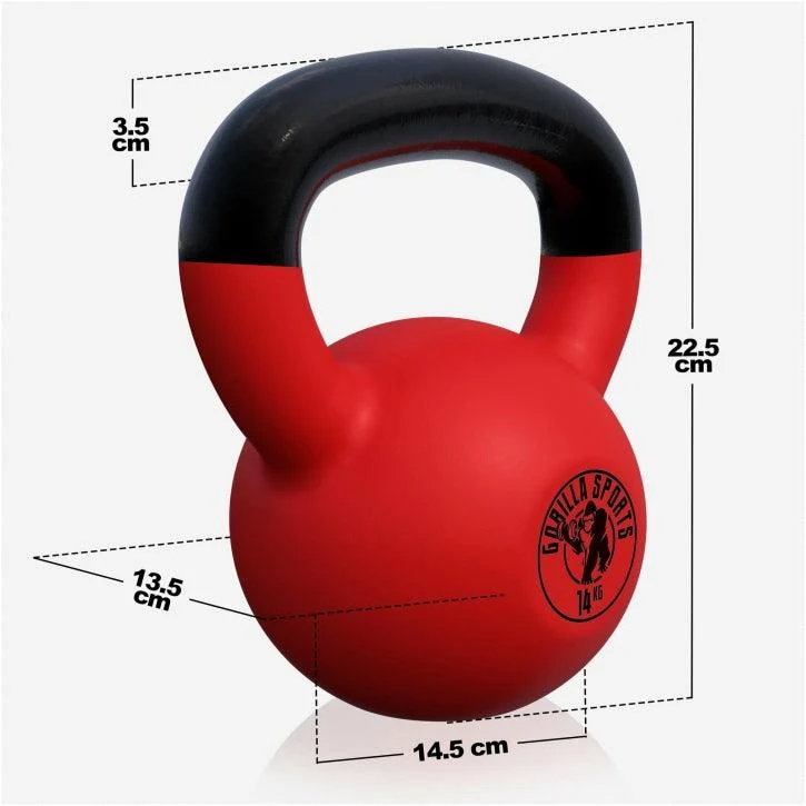 Kettlebell Gusseisen Neopren rot 2 - 32 kg