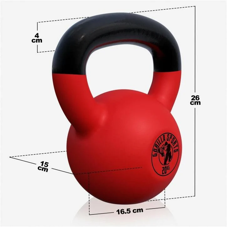 Kettlebell Gusseisen Neopren rot 2 - 32 kg