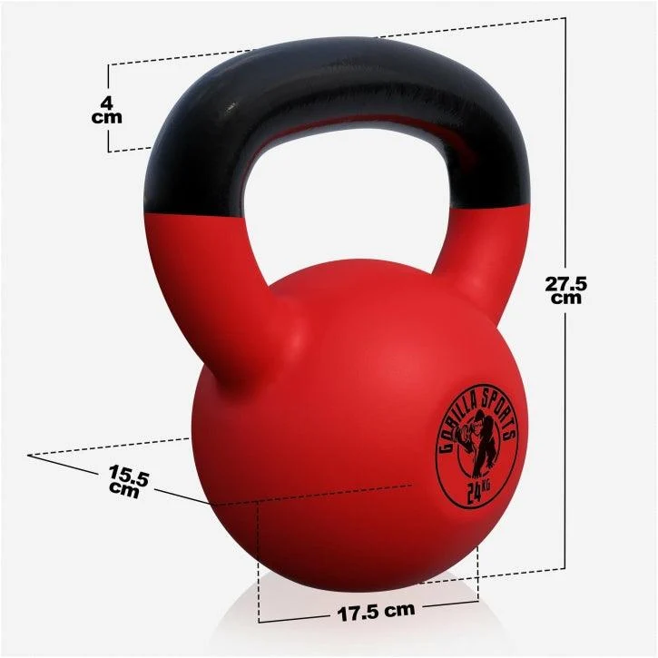 Kettlebell Gusseisen Neopren rot 2 - 32 kg