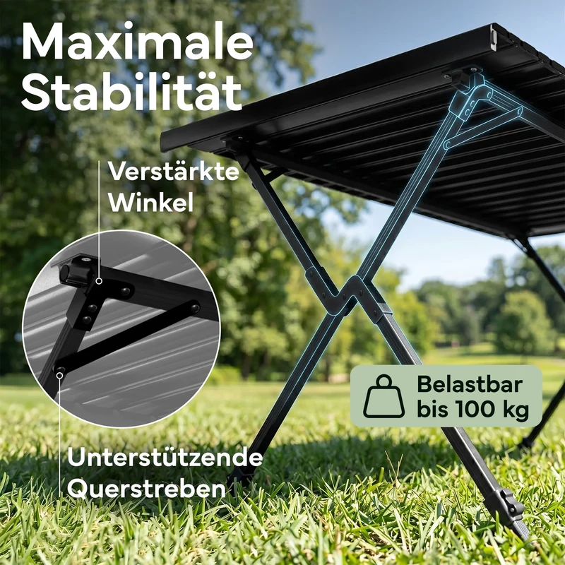 Campingtische – Schwarz | B-Ware