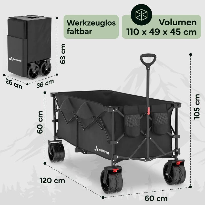 Bollerwagen faltbar - 200L / 300L – 300 Liter | B-Ware