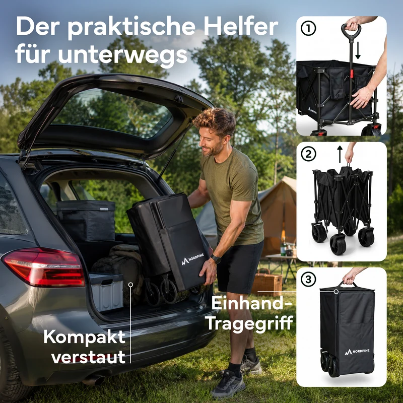 Bollerwagen faltbar - 200L / 300L – 200 Liter | B-Ware