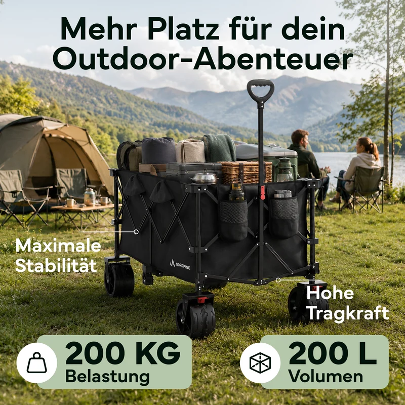 Bollerwagen faltbar - 200L / 300L – 200 Liter | B-Ware