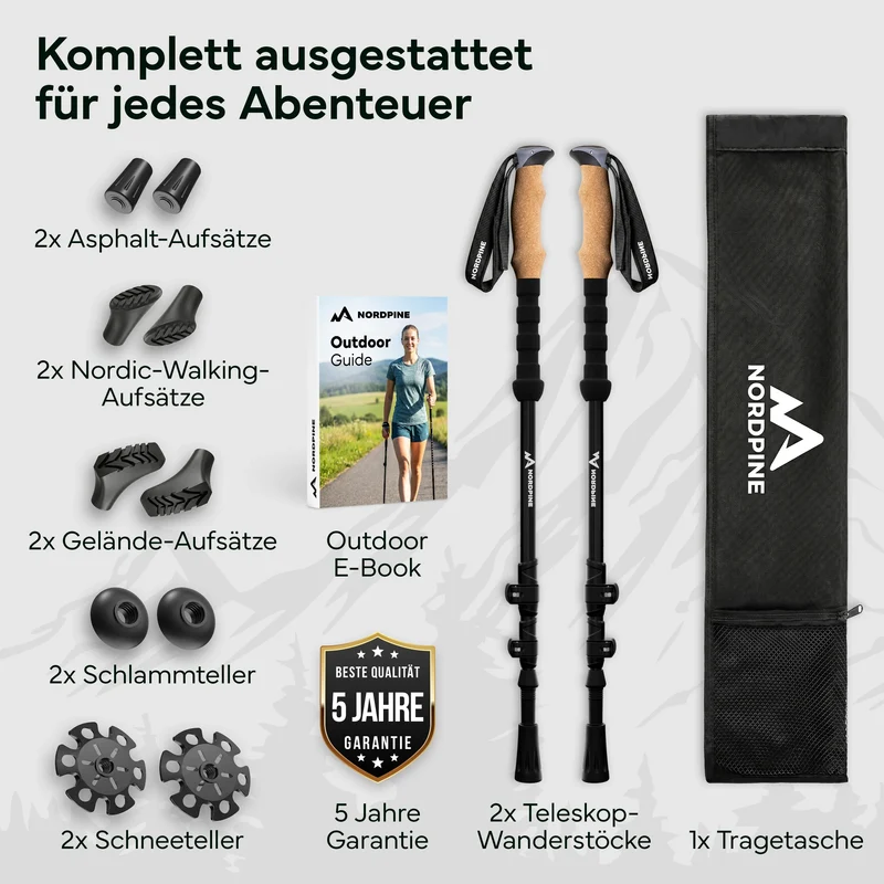 Teleskop Wanderstöcke aus Carbon / Aluminium – Aluminum 65-135cm | B-Ware