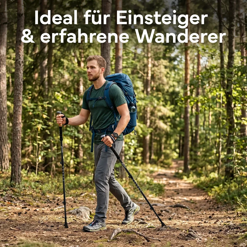 Teleskop Wanderstöcke aus Carbon / Aluminium – Aluminum 65-135cm | B-Ware