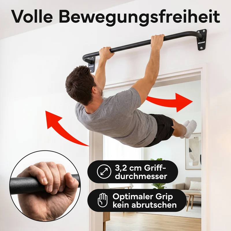 Klimmzugstange für Wandmontage, Pull Up Bar über der Tür