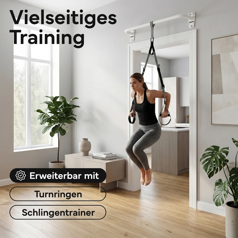 Klimmzugstange für Wandmontage, Pull Up Bar über der Tür – Weiß | B-Ware