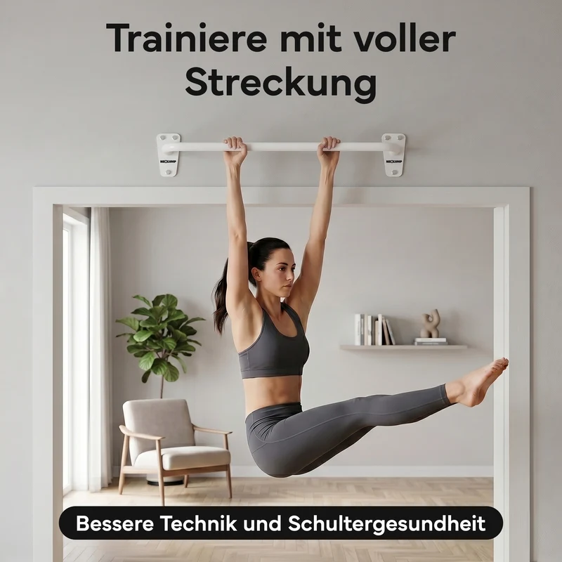 Klimmzugstange für Wandmontage, Pull Up Bar über der Tür – Weiß | B-Ware