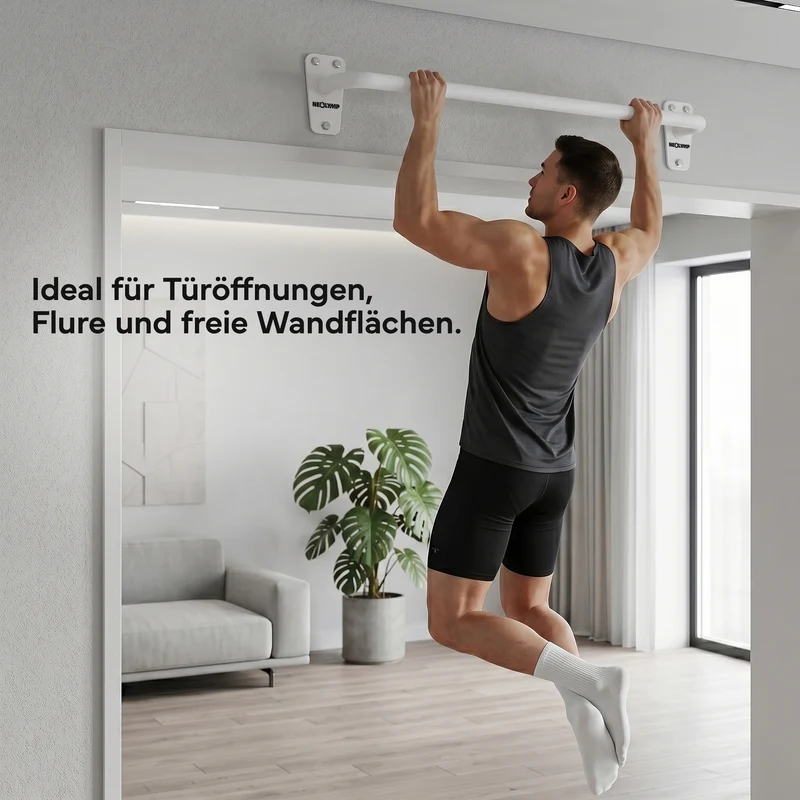Klimmzugstange für Wandmontage, Pull Up Bar über der Tür – Weiß | B-Ware