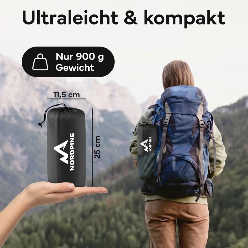 Isomatte Single - kombinierbar, integrierte Luftpumpe – Schwarz | B-Ware