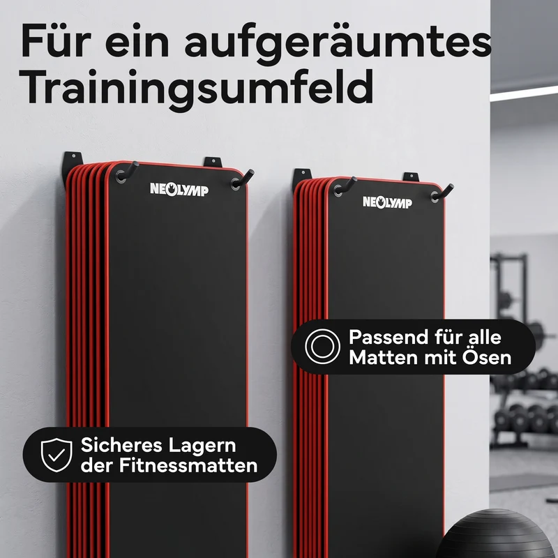 Wandhalterung 2er-Set - für Fitnessmatten mit Ösen | B-Ware