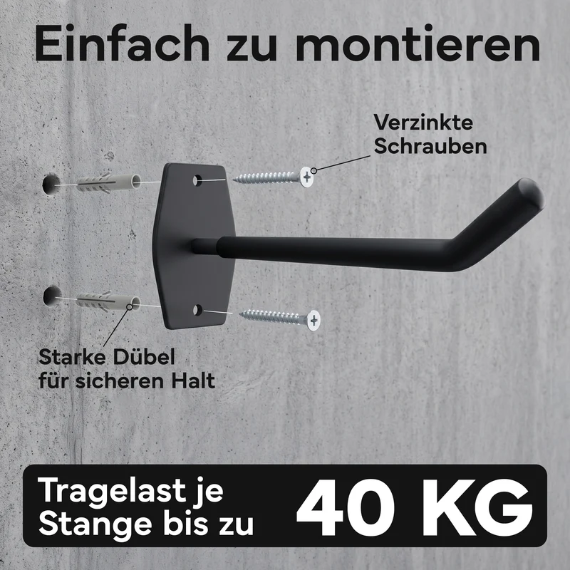 Wandhalterung 2er-Set - für Fitnessmatten mit Ösen | B-Ware