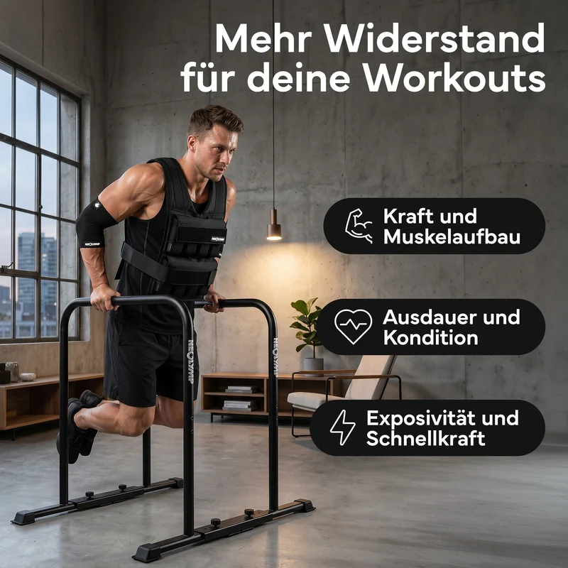 Verstellbare Gewichtsweste bis 20 kg, für Calisthenics