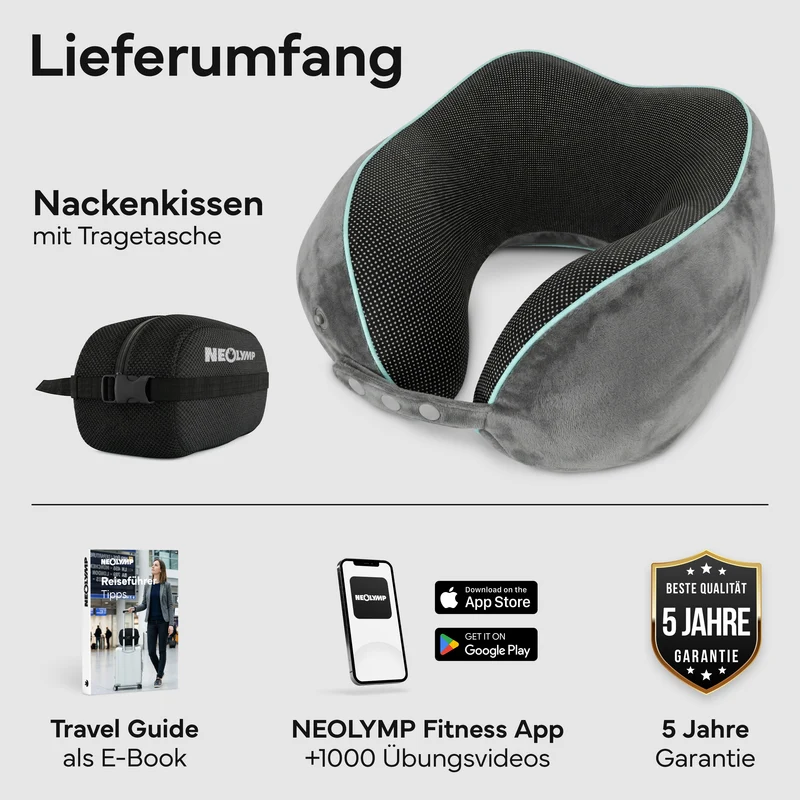 Reise-Nackenkissen - mit 360°-Kopfstütze und Memory Foam | B-Ware