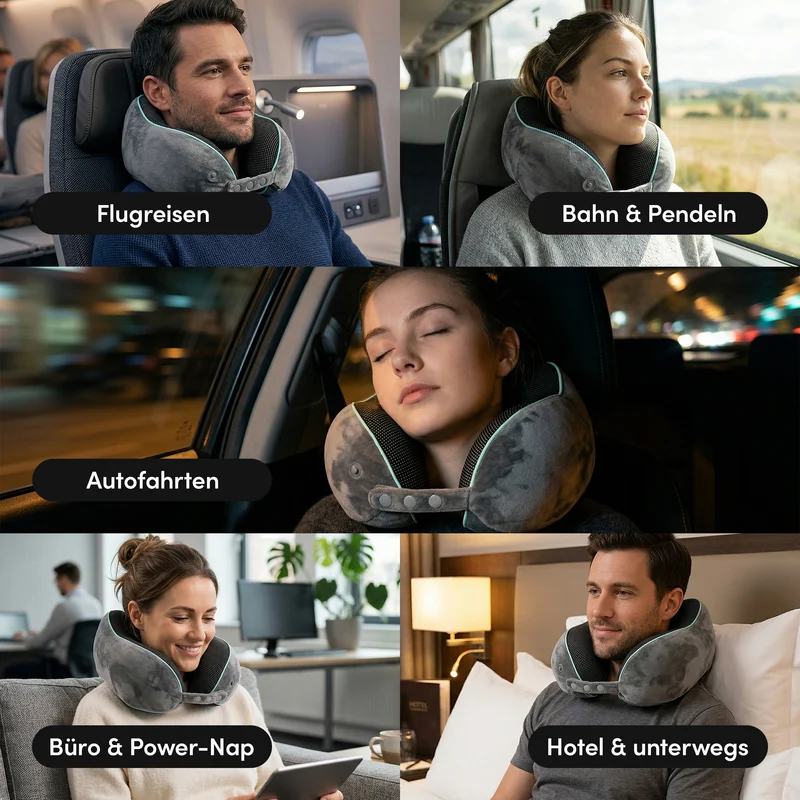 Reise-Nackenkissen - mit 360°-Kopfstütze und Memory Foam | B-Ware