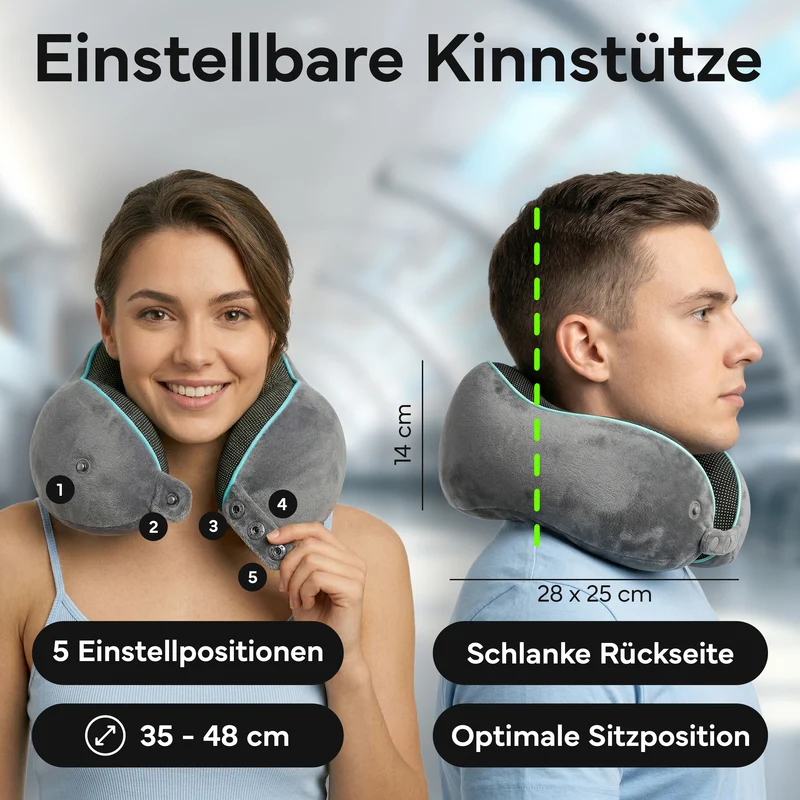 Reise-Nackenkissen - mit 360°-Kopfstütze und Memory Foam | B-Ware