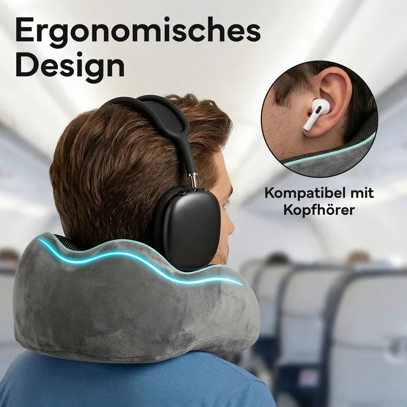 Reise-Nackenkissen - mit 360°-Kopfstütze und Memory Foam | B-Ware