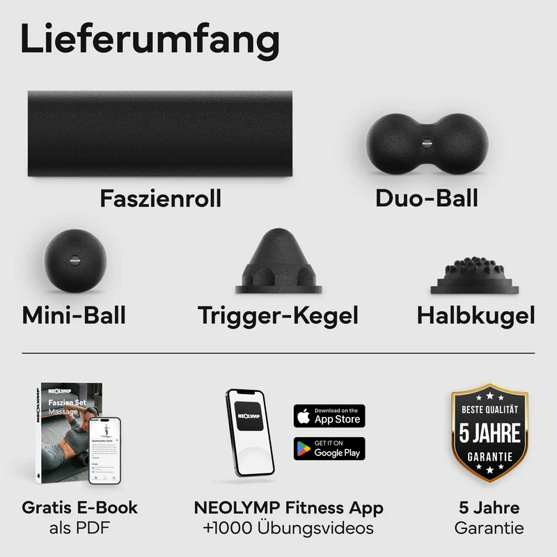 5-teiliges Faszienrollen Set | B-Ware