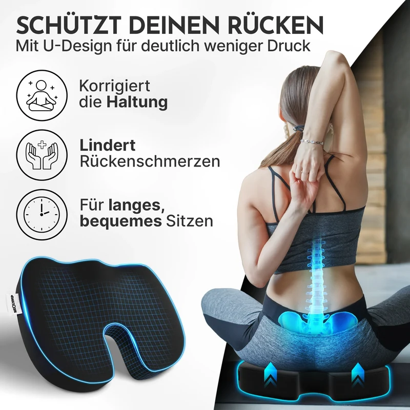 Ergonomisches Sitzkissen – mit Memory Foam – Härtestufe: Hart | B-Ware