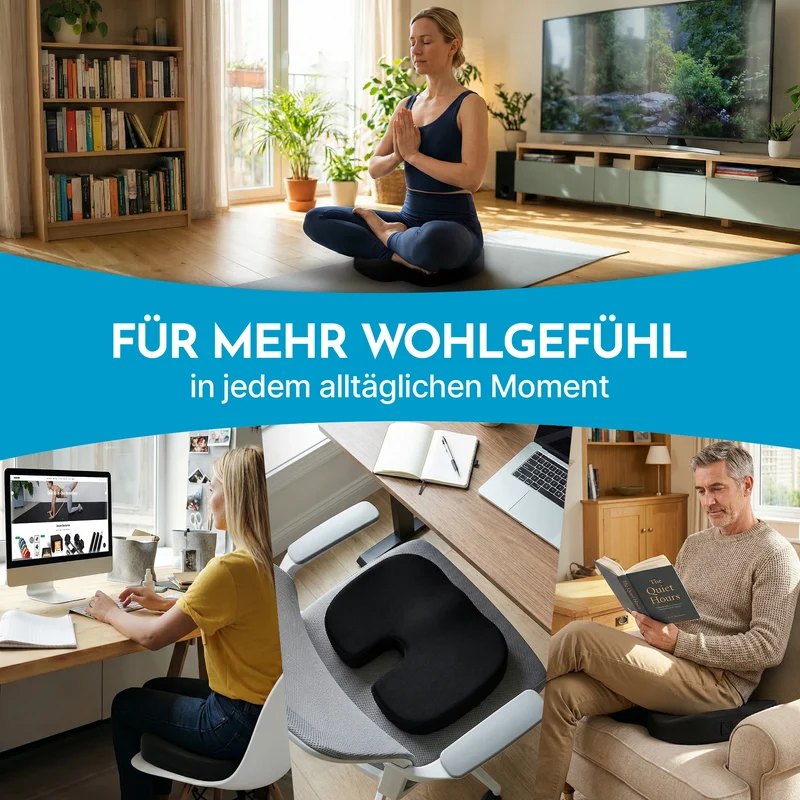 Ergonomisches Sitzkissen – mit Memory Foam – Härtestufe: Hart | B-Ware
