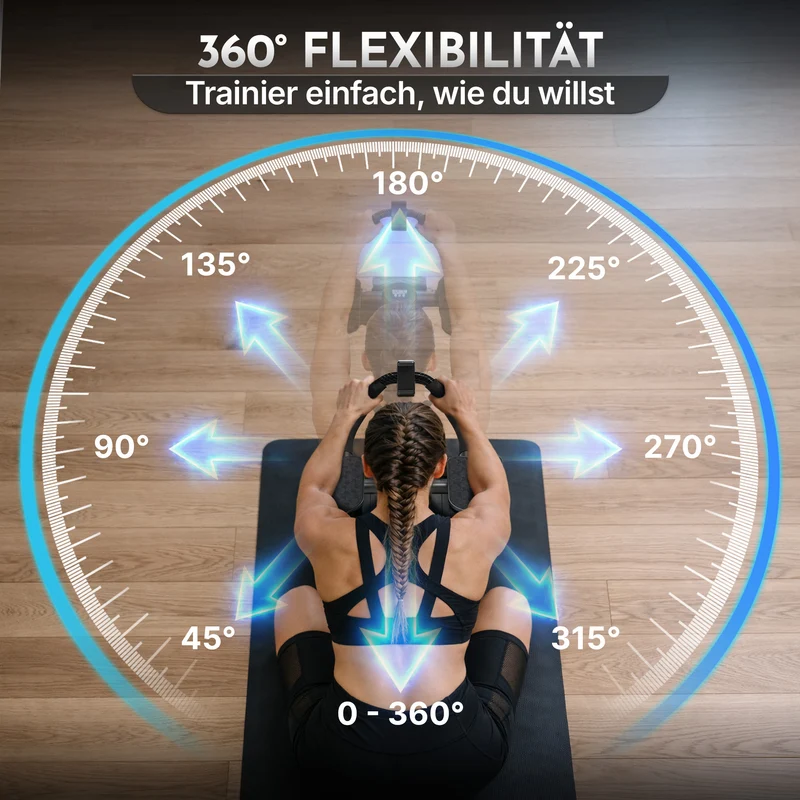 Bauchroller mit Unterarm-Auflage (schwarz) - Patentiert, 180° drehbar | B-Ware
