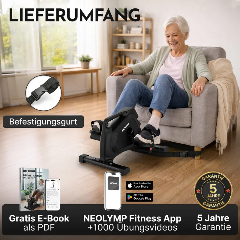Pedaltrainer - ergonomischer Heimtrainer mit Zubehör