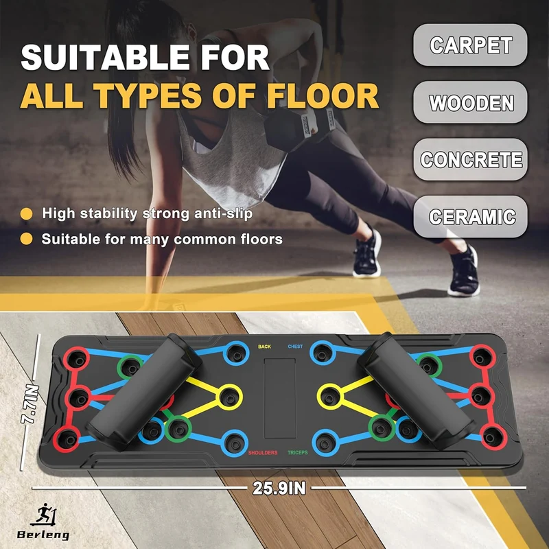 Portable Push Up Board, Multi-Grip Adjustable Pushup Handles For Home Gym Strength Training