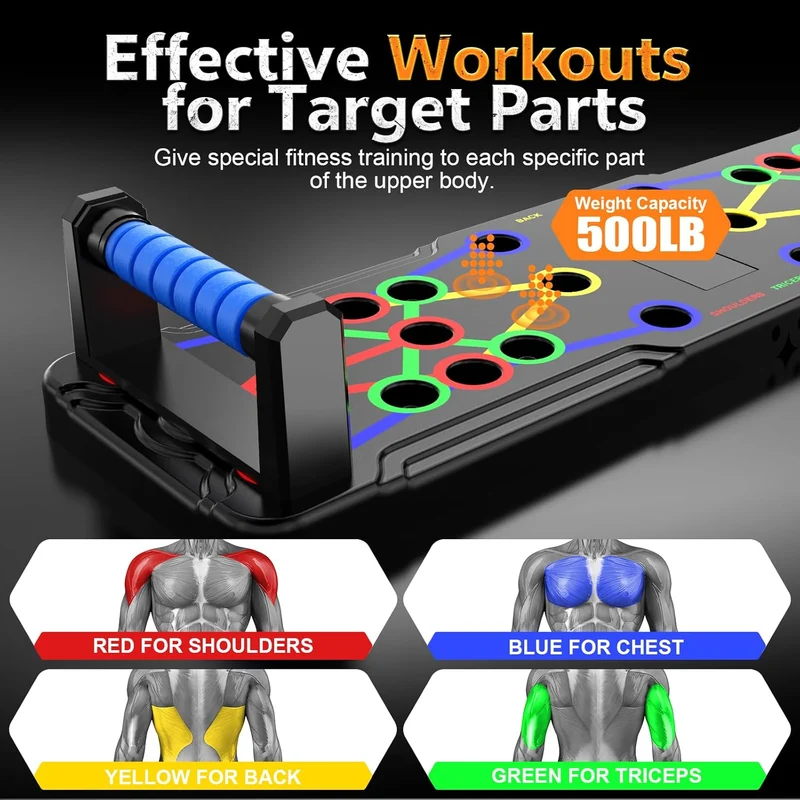 Portable Push Up Board, Multi-Grip Adjustable Pushup Handles For Home Gym Strength Training