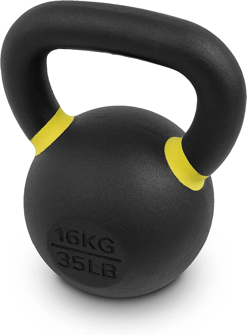 Premium Cast Iron Kettlebells Powder Coated Kettle Bells - LB & KG Display