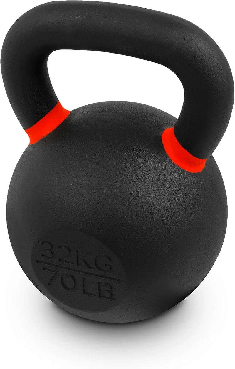 Premium Cast Iron Kettlebells Powder Coated Kettle Bells - LB & KG Display