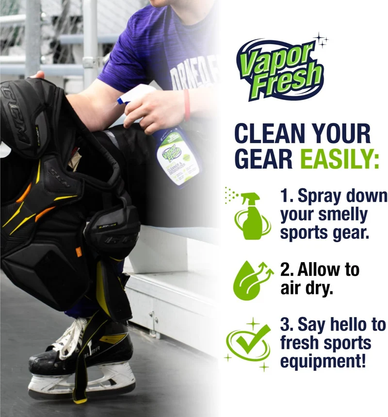 Natural Sports Cleaner & Deodorizer - 16 Fl Oz for Gym Bags & Equipment - Plant-Powered Freshness