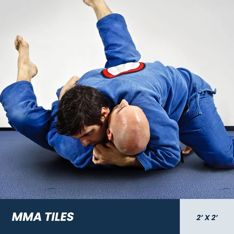 Premium 1" Thick Reversible Foam Interlocking Tiles - Perfect for Yoga, Gymnastics, MMA & Jiu Jitsu Training - 2'X2'