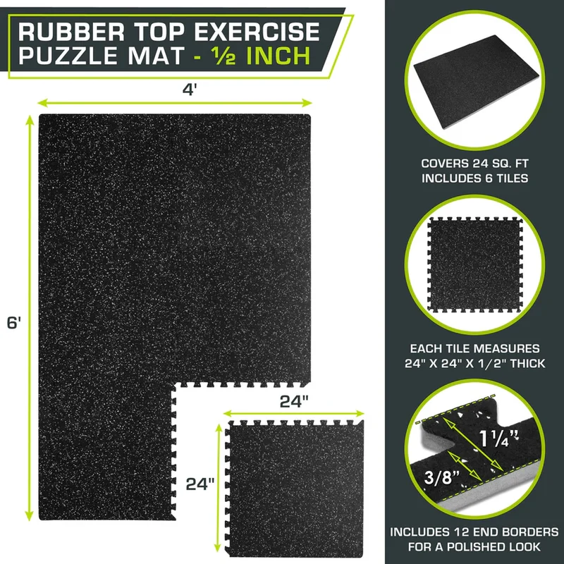 Rubber Top Exercise Puzzle Mat