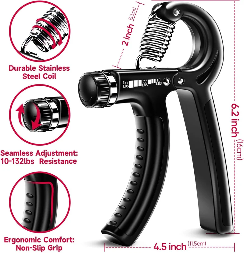 Adjustable Grip Strengthener With Ergonomic Non-Slip Handle For Hand And Wrist Training
