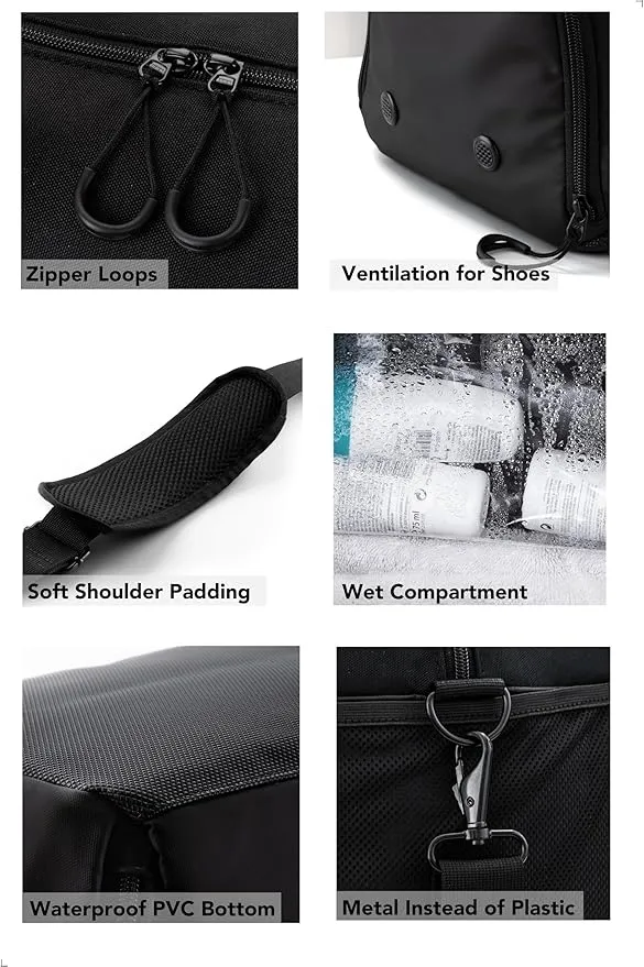 Fitgriff Gym Duffel Bag With Shoe Compartment, Wet Pocket & 6 Separate Pockets