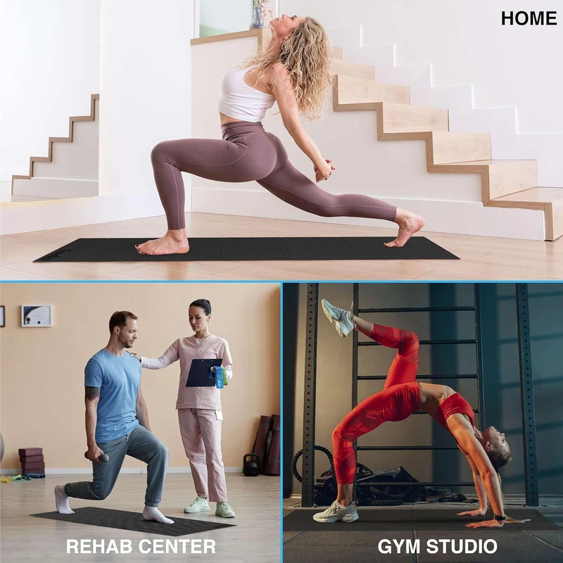 Foldable Yoga Mat, 24 x 72 x 1/4 Inch Non-Slip POE Mat For Yoga, Pilates & Fitness