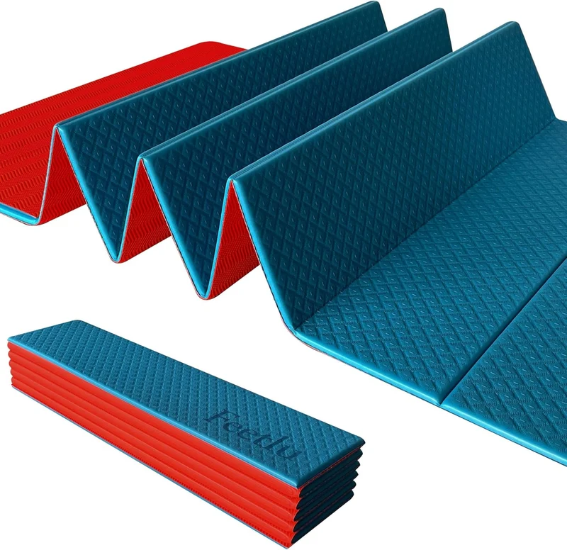 Foldable Yoga Mat, 24 x 72 x 1/4 Inch Non-Slip POE Mat For Yoga, Pilates & Fitness
