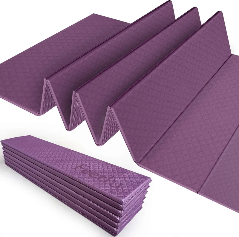 Foldable Yoga Mat, 24 x 72 x 1/4 Inch Non-Slip POE Mat For Yoga, Pilates & Fitness